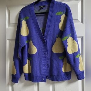 Forever 21 - NWOT - Purple Pear Button Up Cardigan - Size M